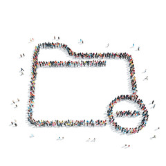 people in the shape of a folder