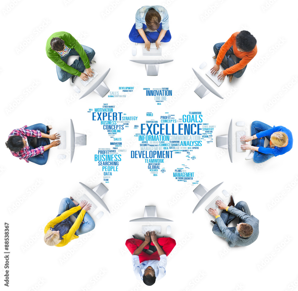 Wall mural Excellence Expertise Perfection Global Growth Concept - Wall murals
