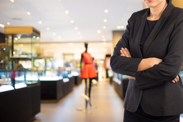 Businesswoman in the shopping mall.