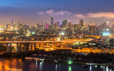 bangkok skyline nightview