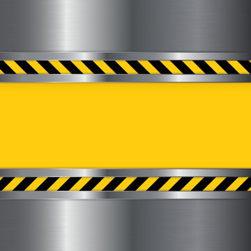 Metal background with under construction banner