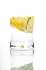 Glass of water with lemon slice