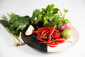  herb and spicy ingredients for making Thai food