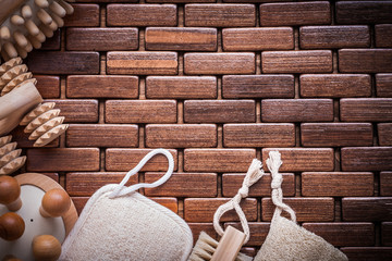 Peeling body scrubbers massagers and scrubbing brush on textured