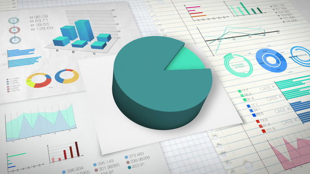 90 percent Pie chart with various economic finances graph 2(no text version)