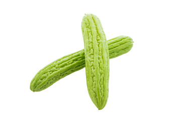 Bitter gourd on white
