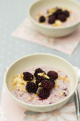 Risotto with blackberries and vanilla, great in the summer for a dessert.