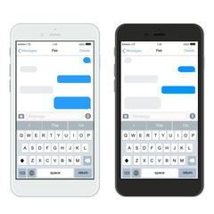 Vector modern realistic smartphones on white