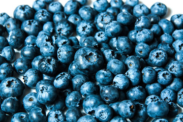Fresh great bilberries or blueberries isolated on white background