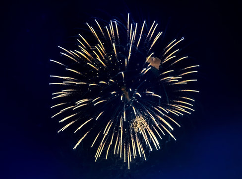 Volleys of celebratory colorful fireworks