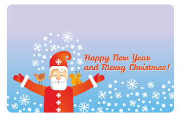 Greeting card with Santa Claus, Father Frost