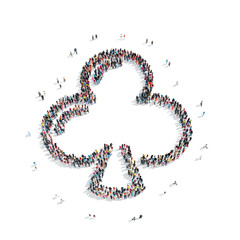 people in the shape of playing cards