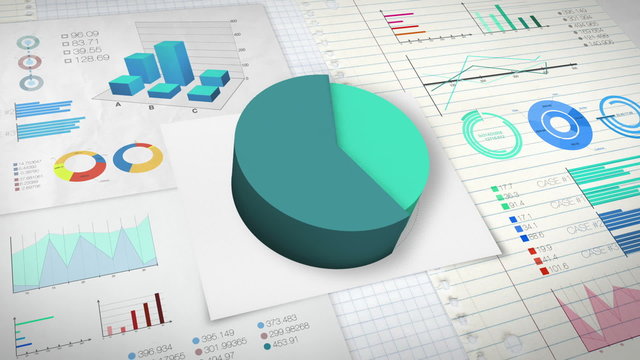 60 percent Pie chart with various economic finances graph 2(no text version)