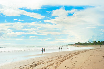 Walking on a tropical beach