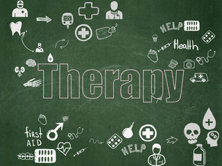 Healthcare concept: Therapy on School Board background