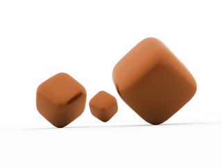 Orange cubes icon concept rendered on white