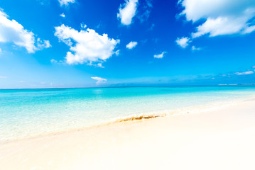 Beautiful sea and the white beach, Okinawa, Japan