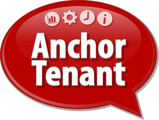 Anchor Tenant Business term speech bubble illustration