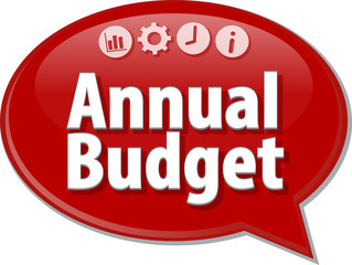Annual budget Business term speech bubble illustration
