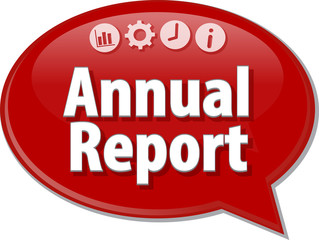 Annual Report Business term speech bubble illustration