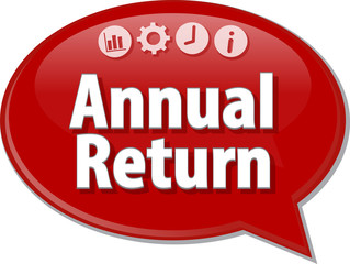 Annual Return Business term speech bubble illustration