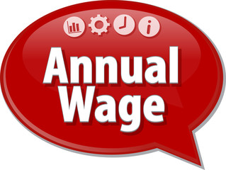 Annual Wage Business term speech bubble illustration