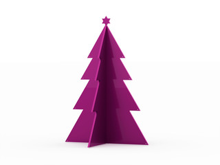 Pink abstract christmas tree isolated