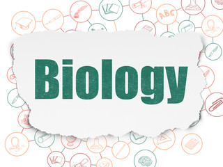 Education concept: Biology on Torn Paper background