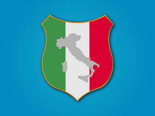 Italy flag, map, sign, symbol illustration