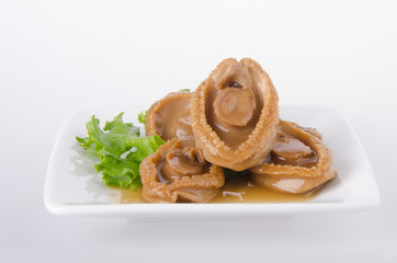 Abalones. Chinese cuisine abalone on background.