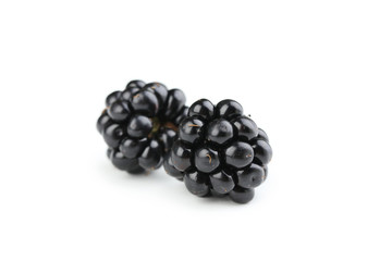 Blackberries isolated on a white