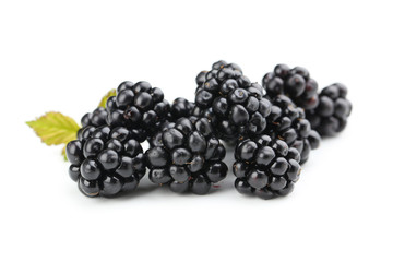 Blackberries isolated on a white