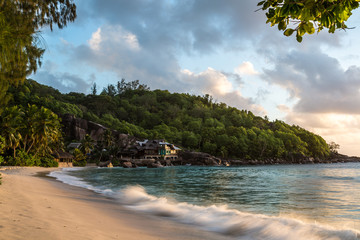 Seychellen Sonnenuntergang am Strand