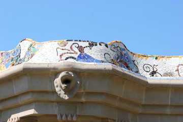 Naklejka premium Detail der Terrasse im Park Güell von Gaudi in Barcelona