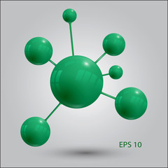 green molecule icon vector eps 10