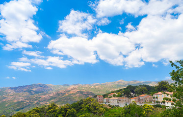Rural landscape, Aullene village, Corsica, France