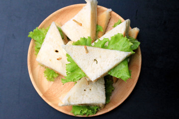 tuna sanwich on black background