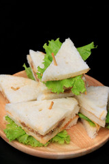 tuna sanwich on black background