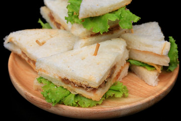 tuna sanwich on black background