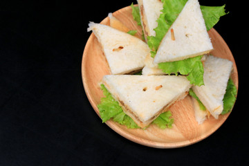 tuna sanwich on black background