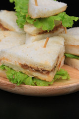tuna sanwich on black background