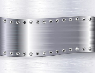 Metal background with steel banner