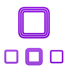 Purple line square logo design set