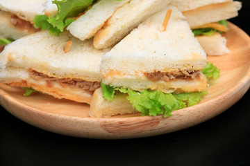 tuna sanwich on black background