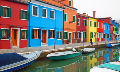 Fototapeta na wymiar Colourful Houses, Burano, Italy