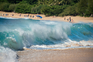 HONOLULU, USA - AUGUST, 14 2014 - People having fun at hawaii beach