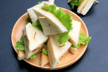 tuna sanwich on black background
