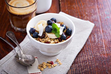 Breakfast bowl with homemade granola