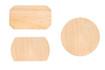Brown wooden board isolate on white with clipping path