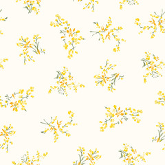 Obraz na płótnie Canvas The repeat design of an floral pattern Color yellow